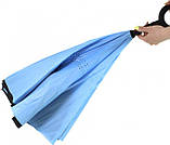 Зонт з механізмом зворотного складання парасолька навпаки umbrella, фото 2