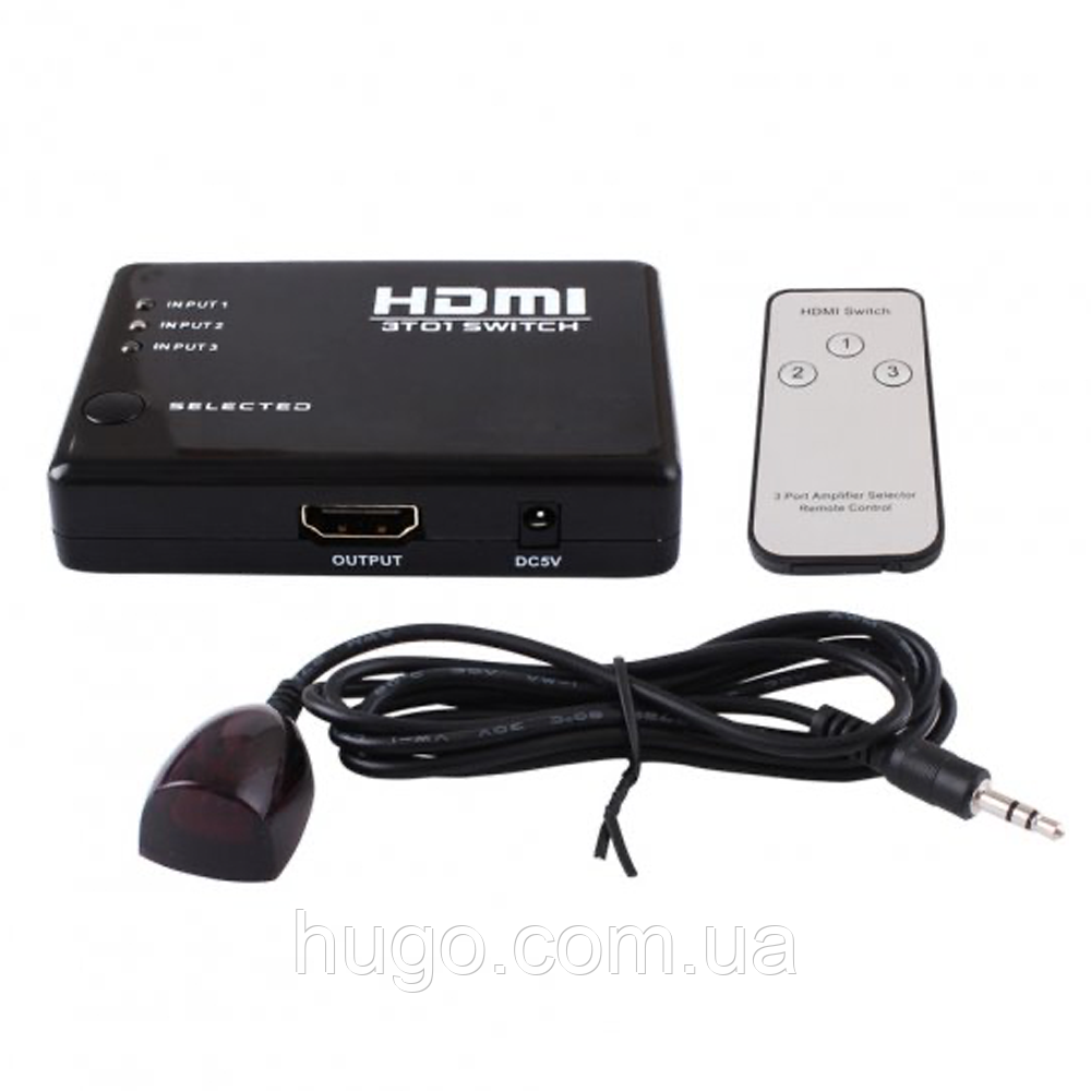 Комутатор HDMI 1080P switch перемикач перемикач 3 на 1 / Комутатор відео / HDMI перемикач