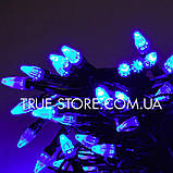 Гірлянда конус 400 LED, Синій колір, Чорний дріт, 20метров, фото 2