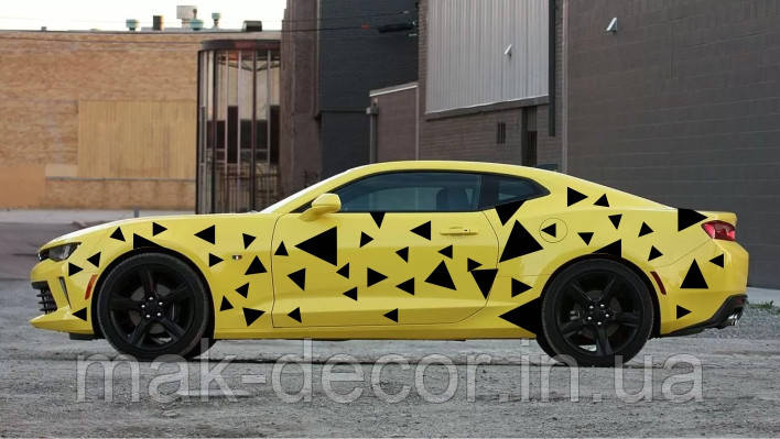 Вінілові наклейки на авто " Трикутники (60 елеметів) " 48х100 см 2 шт