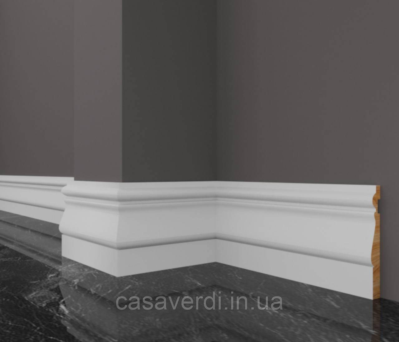 Плінтус Casa Verdi Classic 10 см білий з масиву ясена