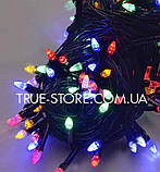 Гірлянда конус 100 LED, Мультик колір, Чорний дріт, 6метров, фото 2