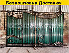 Ковані ворота з встроєнною каліткою і профнастилом, фото 4