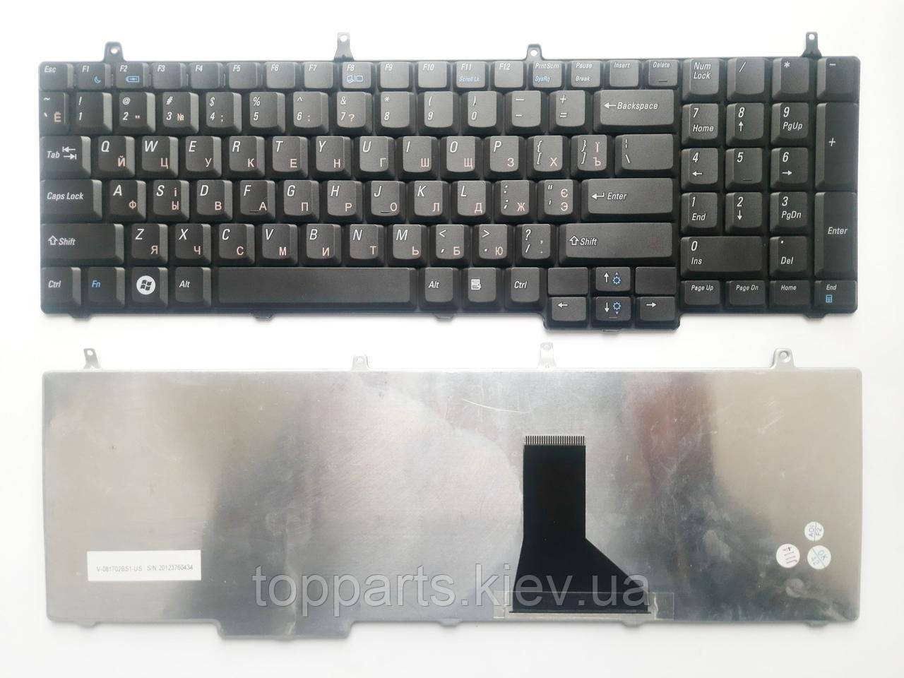 Клавіатура для ноутбуків Dell Vostro 1710, 1720 Series чорна RU/US