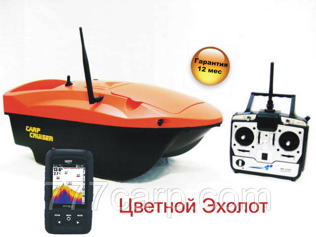 Короповий кораблик для підгодовування Carp Cruiser boat OF7-CWL з кольоровим ехолотом LUCKY FF718-LiC-WL