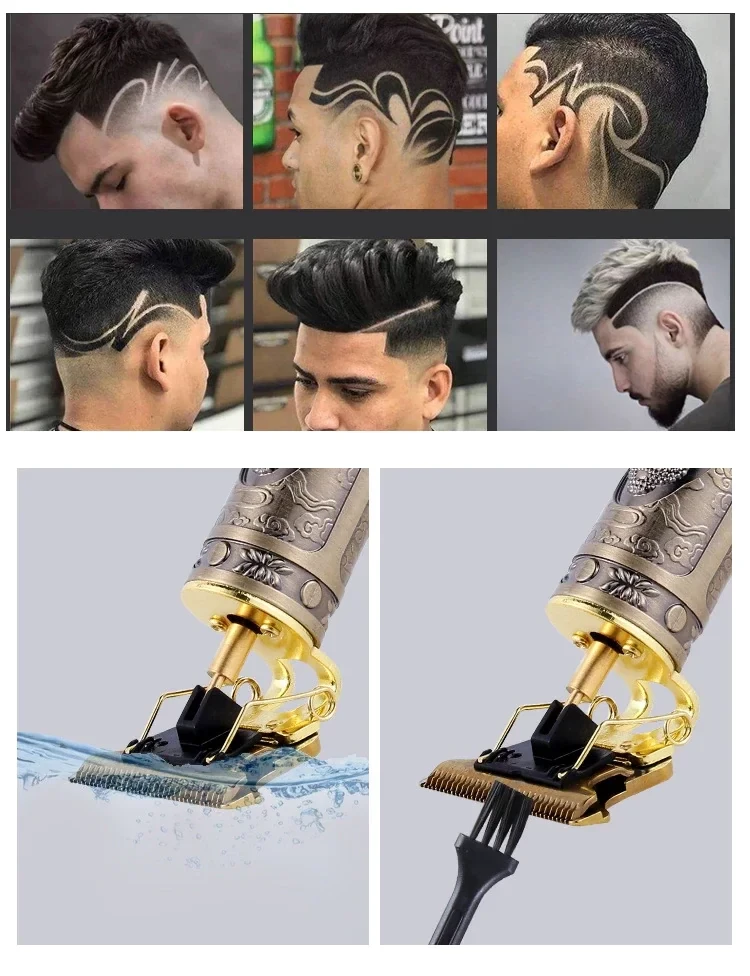 Портативний водонепроникний тример Professional hair clipper WS-T99, акумуляторний. Дизайнерська бритва дл