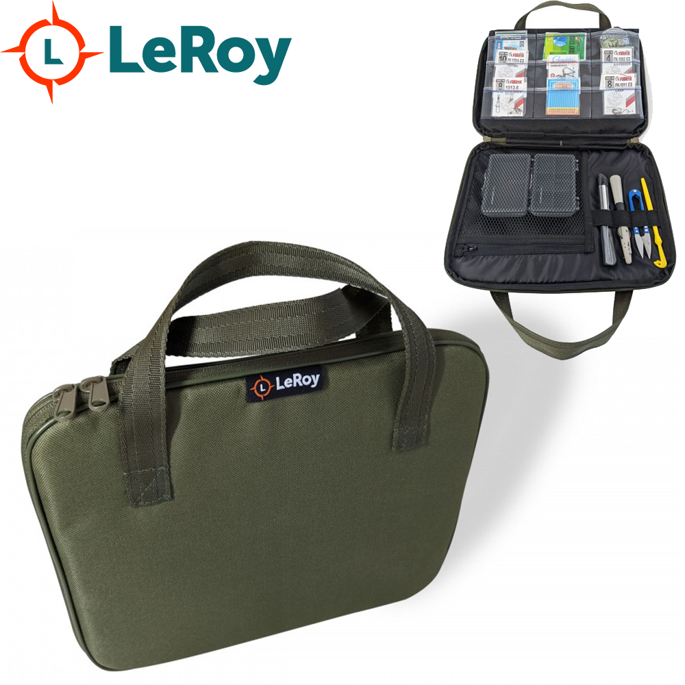 Сумка органайзер для риболовних гачків і лісок LeRoy Folder, оливкова