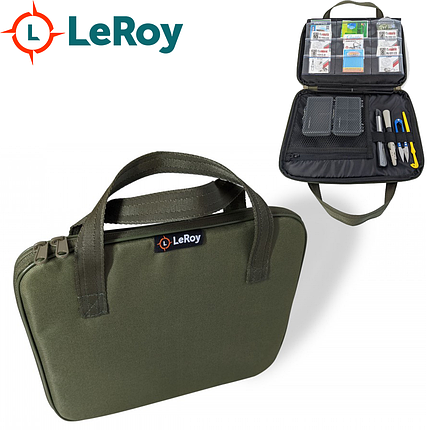Сумка органайзер для риболовних гачків і лісок LeRoy Folder, оливкова, фото 1