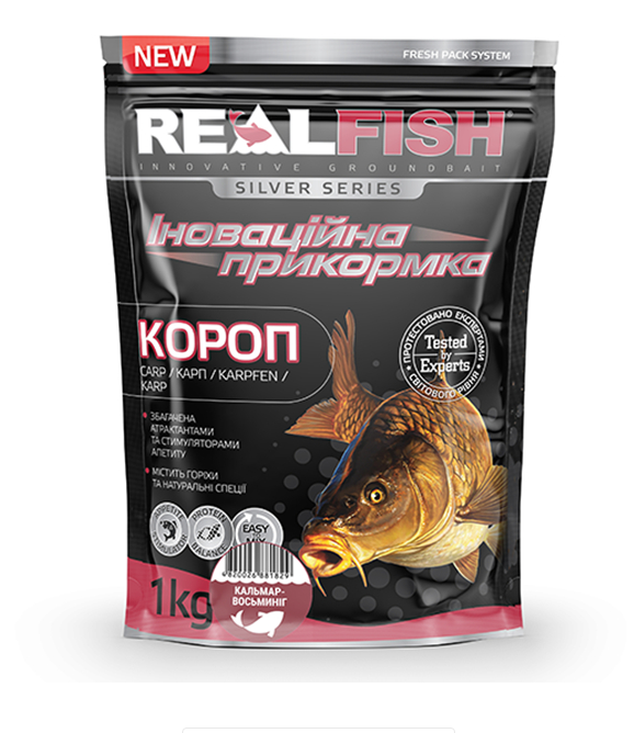 Прикормка RealFish Короп Кальмар-Восьминіг 1кг