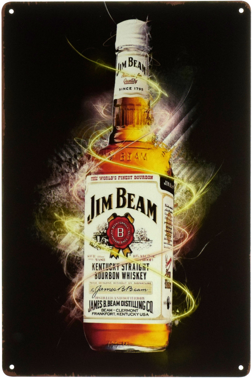 Металева табличка / постер "Jim Beam With Label (Magic)" 20x30см (ms-001003)