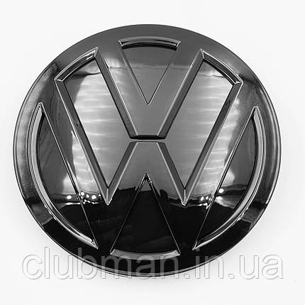 Емблема задня VW Volkswagen (Фольксваген) 112 мм GOLF 7, POLO 5 - Чорний глянець (5G0853630), фото 1