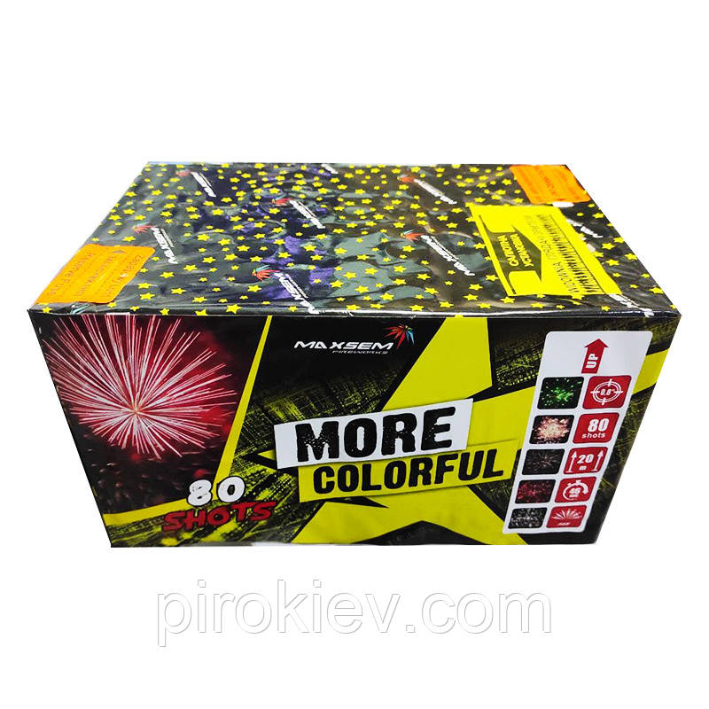 Феєрверк More Colorful mc122 салют на 80 пострілів, калібр 20 мм, віяло, Maxsem