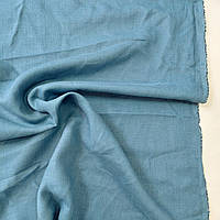 Білоруський льон натуральний тканина синьо-зелена світла, ширина 150 см