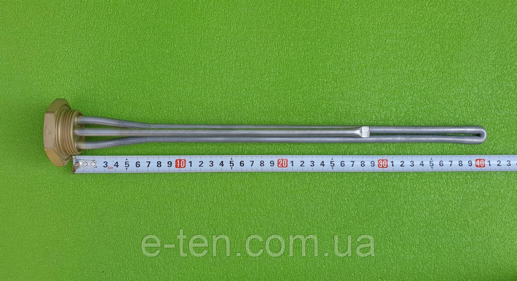 Тен неіржавка KAWAI для чавунної батареї 2000W/220V/Lдовжина=410 мм/на різі 1 1/4" (дюйм із чверть)
