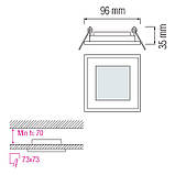 Квадратний врізний світильник Horoz MARIA 6W 96х35мм, фото 4
