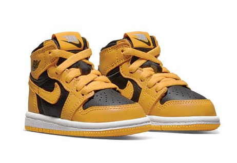 Кросівки Nike Air Jordan 1 Retro High OG BT (Pollen, White & Black) (AQ2665-701) розмір UK 5C