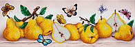 Набір для вишивки бісером "Грушевий бум" метелик, груша, весна, ягоди, сад, часткова викладка, 50х17.5 см