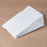 Пакет паперовий білий 150*90*240 мм з плоским дном, упаковка 600 штук, фото 5
