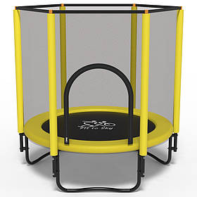 Батут FitToSky 152см Black з сіткою жовтий