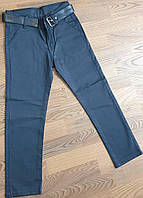 Фирменные Брюки - штаны с ремнем на мальчика (темно-синего цвета)