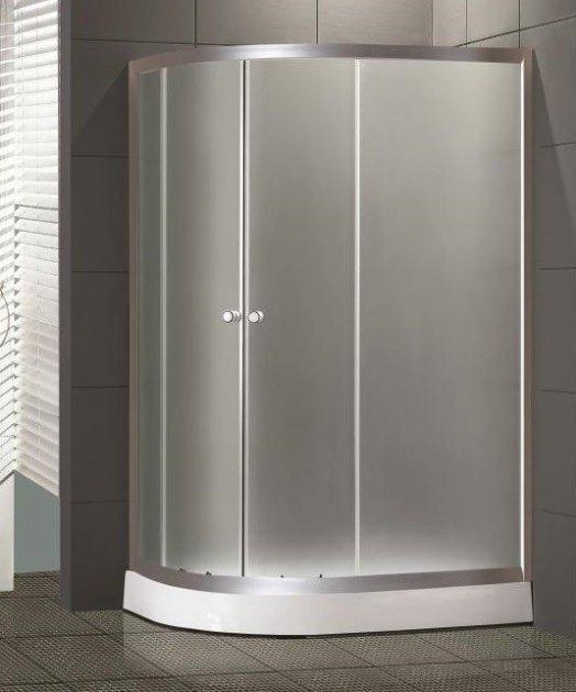 Душова кабіна 120*80*200 см на дрібному піддоні з матовим склом (fabric) права