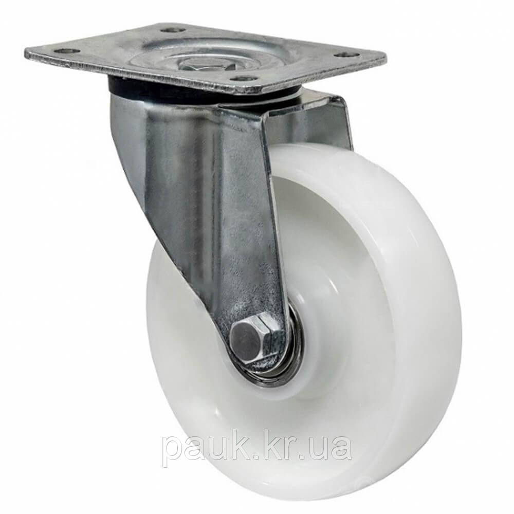 Колесо 4502-N-080-B, Ø 80 мм, поворотне колесо з кронштейном, колесо з посиленого поліаміду, колесо на візок, кульковий підшипник, фото 1