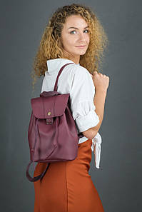 Жіночий шкіряний рюкзак Прага, натуральна шкіра Grand колір Бордо