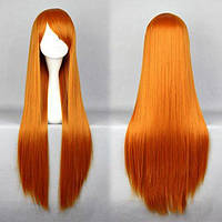 Шикарный Парик 80см длинные прямые густые волосы Аниме Рыжий яркий