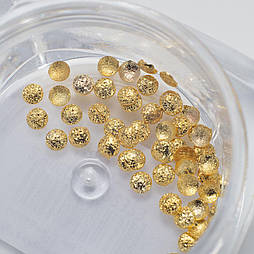 Komilfo текстуровані заклепки круг великий 2 мм (золото)50 шт.