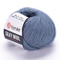 Турецкая зимняя пряжа для вязания YarnArt Silky Wool (силки вул) шерсть с шелком 331 джинс