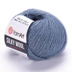 Турецька зимова пряжа для в'язання YarnArt Silky Wool (силки вул) вовна з шовком 331 джинс