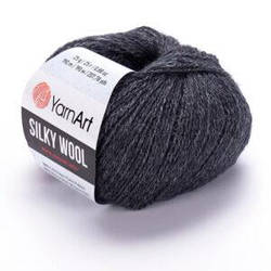 Турецька зимова пряжа для в'язання YarnArt Silky Wool (силки вул) вовна з шовком 335 чорний