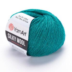 Турецька зимова пряжа для в'язання YarnArt Silky Wool (силки вул) вовна з шовком 339 смарагд