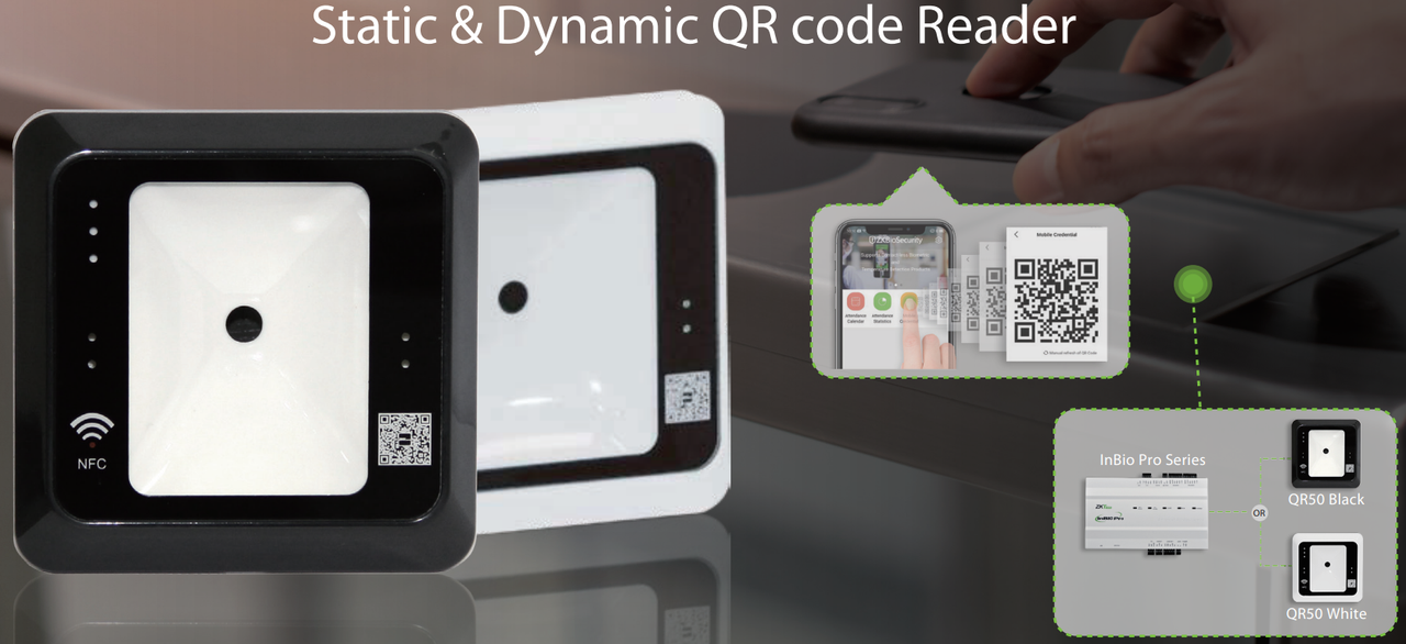 Считыватель QR-кодов и RFID-карт ZKTeco QR50-E - фото 4 - id-p1479853094