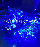 Гірлянда 300 LED, Синій колір, прозорий провід, 15 метрів, фото 5