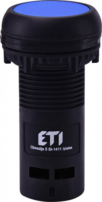 Кнопка моноблочна заглиблена ECF-10-B (1NO, синя)