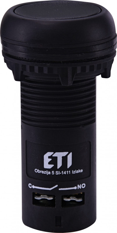 Кнопка моноблочна заглиблена ECF-10-C (1NO, чорна)