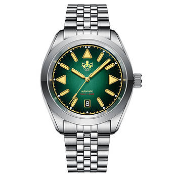 Чоловічі годинники PHOIBOS NEBULA 150M Automatic Watch PY030A Green&Gold