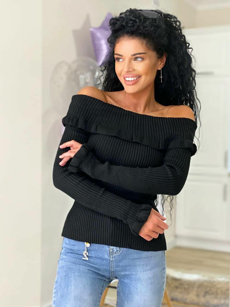 Жіночий светр 3010 (42-46 універсал) (кольори: чорний, білий, мокко, бірюза) СП