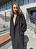 Чорне жіноче зимове тепле пальто вільного крою, фото 4