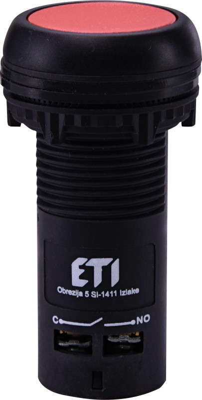 Кнопка моноблочна заглиблена ECF-11-R (1NO+1NC, червона)