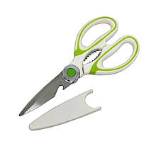 Ножиці кухонні Stenson SF-5-405 для обробки пташиного м'яса і риби у чохлі салатові