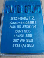 Иглы Shmetz DB-1 90 ses для пошива трикотажных и стрейчевых изделий