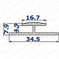 Профіль алюмінієвий грибок (16,7*34,5*1,5) без покриття, фото 2