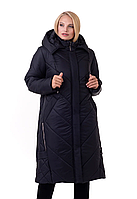 Зимнее женское пальто большого размера 52-70 черный
