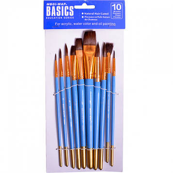 Натуральні пензлі для малювання Набір 10 шт.