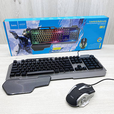 Ігрова клавіатура з підсвічуванням і мишкою HOCO GM12 (чорна), фото 2