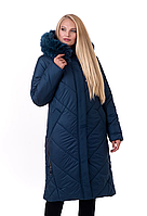 Женские куртки зима больших размеров 52-70 малахит песец