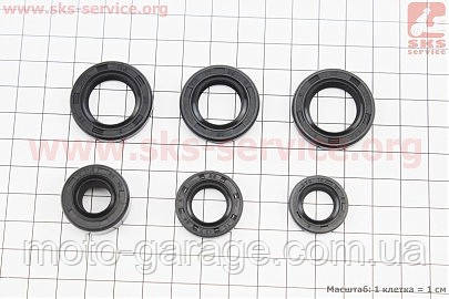 САЛЬНИК ДВІГАТЕЛЯ 70CC К-КТ 6ШТ (18,9X30X5-2ШТ; 13,7X24X5; 11,6X24X10; 17X29X5; 12X21X4)