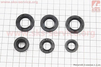 САЛЬНИК ДВІГАТЕЛЯ 70CC К-КТ 6ШТ (18,9X30X5-2ШТ; 13,7X24X5; 11,6X24X10; 17X29X5; 12X21X4)